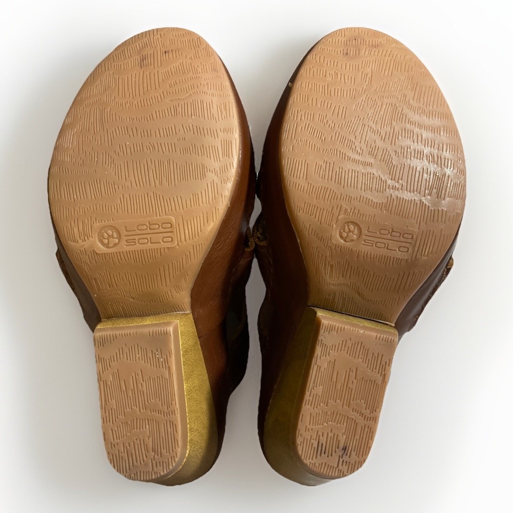 Lobo Solo Leather Platform Susa Sandals 3411 Brown NNB Women's Size 6.5‎ - Picture 9 of 13